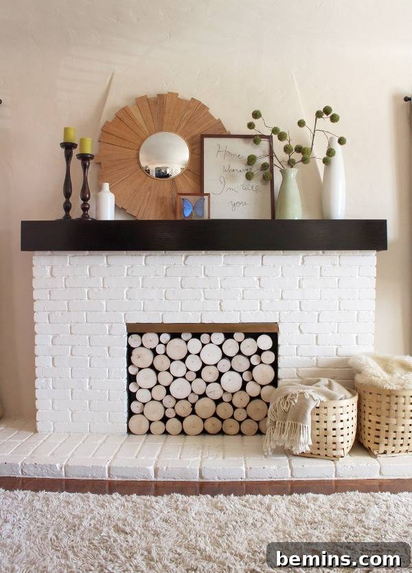 Crafting a Cozy Faux Fireplace: A DIY Guide 3 Faux Stacked Log Fireplace Adds Neatness to the Place