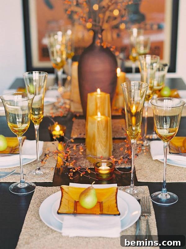 Glamorous Thanksgiving Tablescape with Gold Accents