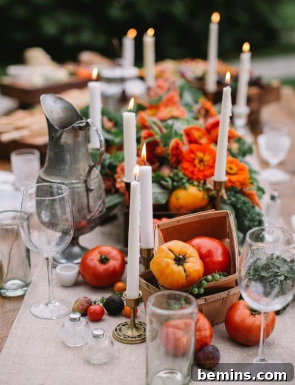 Harvest Thanksgiving Tablescape with Fresh Produce
