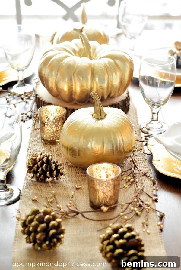 Gold Thanksgiving Tablescape with Luxurious Details