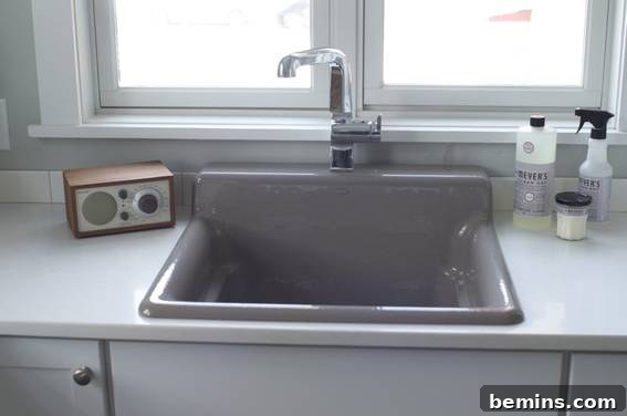 A sink in the kitchen is looking beautiful.