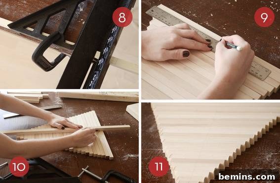 Cutting the Dowel Rods for the DIY Christmas Tree