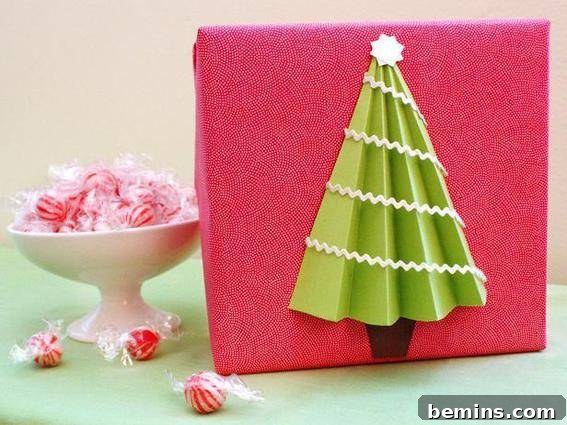 Gift Wrapping Extravaganza: 10 Creative Ideas and Tutorials 4 A Beautiful and simple Christmas tree with Gift Wrapper