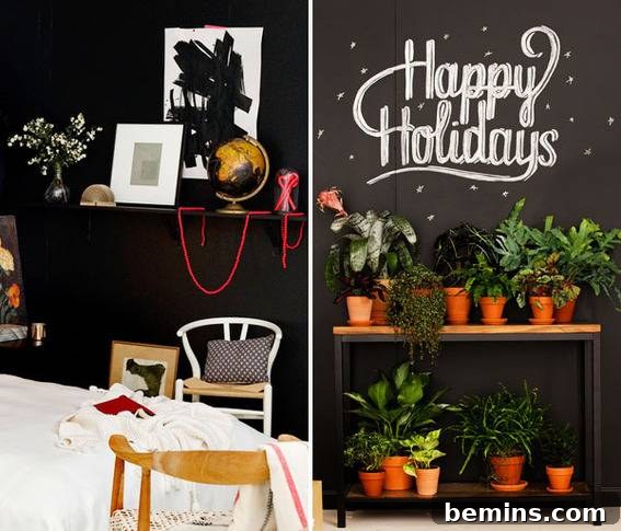 Decoration ideas with potted plants and photo frames