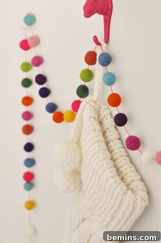 Colorful beads hanging on the wall