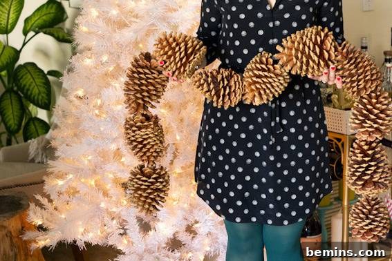 Giant pinecone garland table decoration