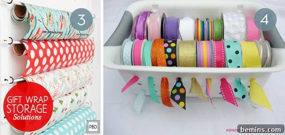 Gift wraps storage ideas.