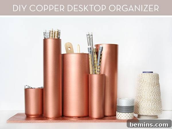 7 Creative DIY Desktop Organizer Ideas 10 Copper plates used as Desktop Organizer