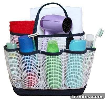 Declutter bathroom fast with these clever ideas using a bathroom caddy.