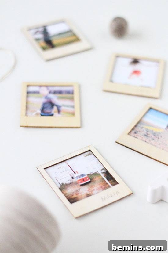 Handmade Valentine's Day Gifts for Him: DIY wooden Polaroid gift set