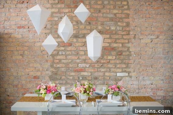 Table decoration with flower vases in a small space