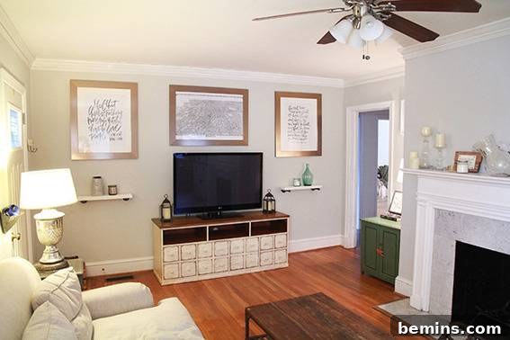 From Bland to Grand: A Living Room Wall's Effortless Transformation 8 Living Room After Upgrade