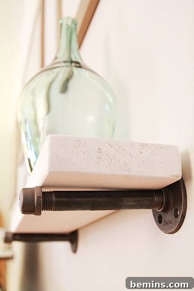 From Bland to Grand: A Living Room Wall's Effortless Transformation 9 Shelf Close Up