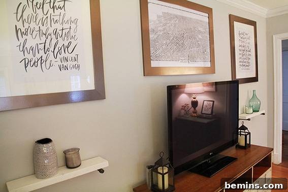 From Bland to Grand: A Living Room Wall's Effortless Transformation 10 After - Wall Close up
