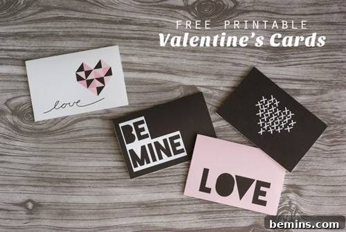 Free Printable Valentine's Day Cards by Oleander and Palm