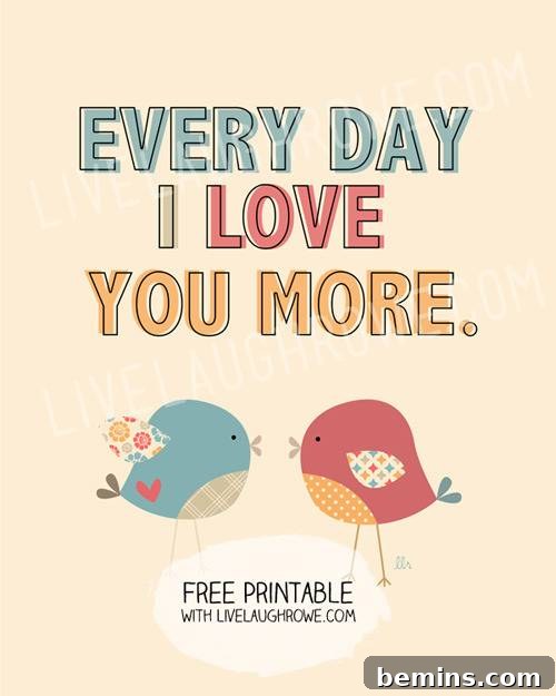 Every Day Love free printable for constant affection