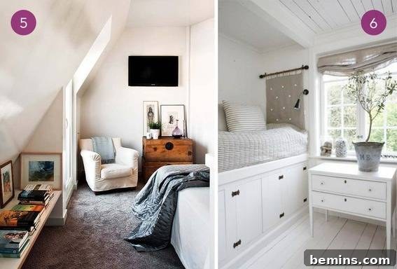 Visually Appealing: 10 Clever Guest Bedroom Ideas for Small Homes 7 Multi-purpose room with a small bed, functioning as both a library and a guest bedroom.