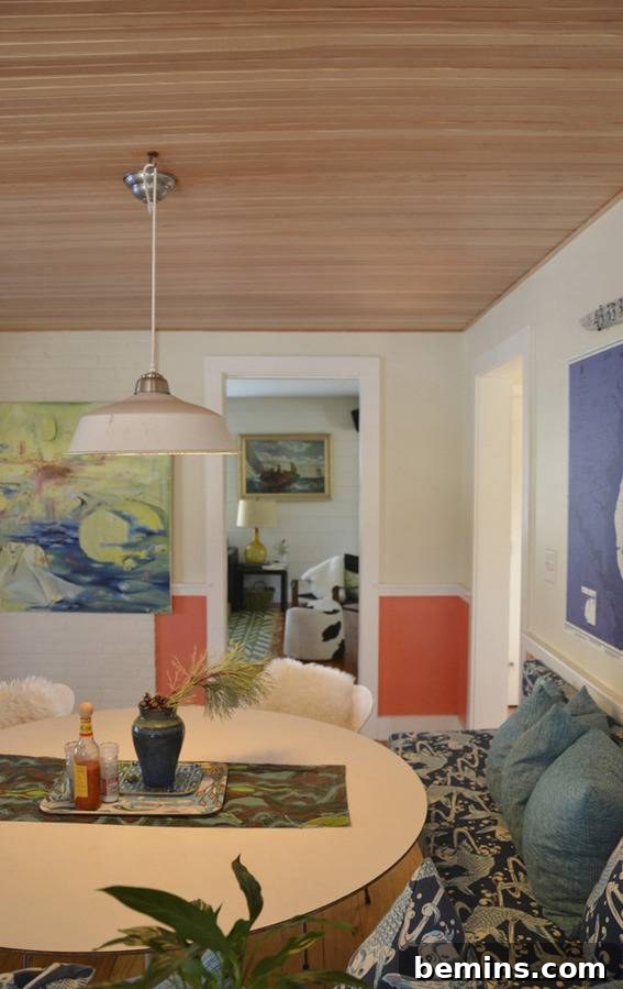 Another view of the finished kitchen, highlighting the attention to detail and coastal-inspired elements.