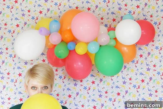 Room decorated with Balloons on Walls with Sticker