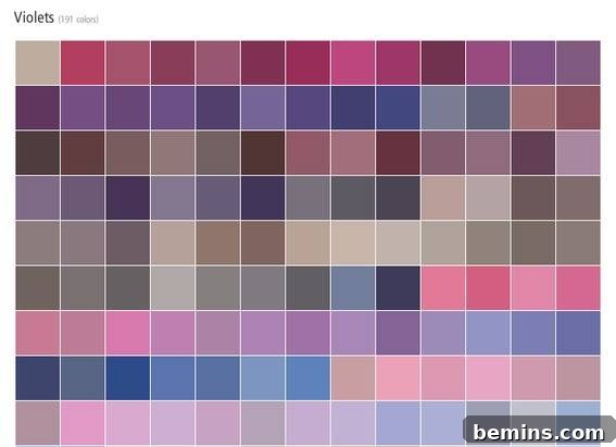 Sherwin-Williams Violet Color Palette for Inspiration