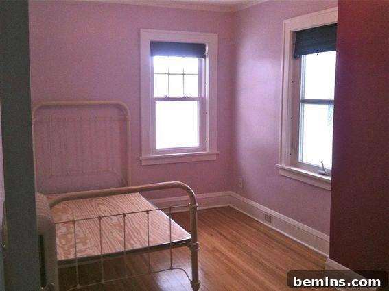 Lena's Room Painted with Sherwin-Williams Wallflower and Ruby Shade