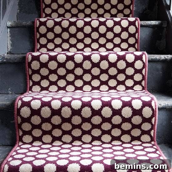 Designer carpet on the upstrairs with a unique pattern