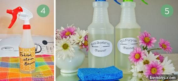 Two types of natural DIY cleaning products.
