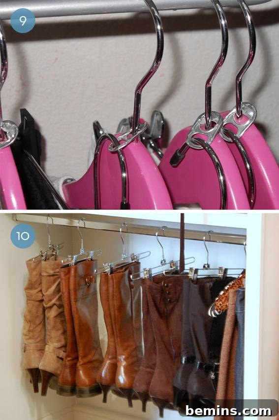 Double hanger solution and hanging boots