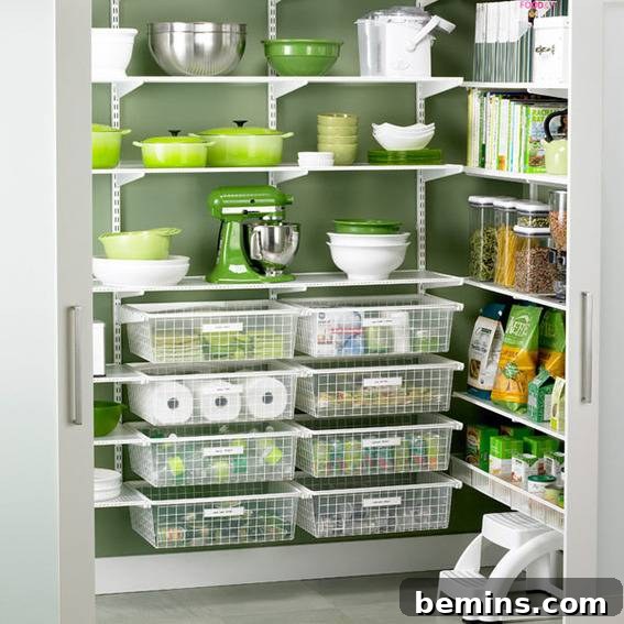 Organized pantry making great use of vertical space.
