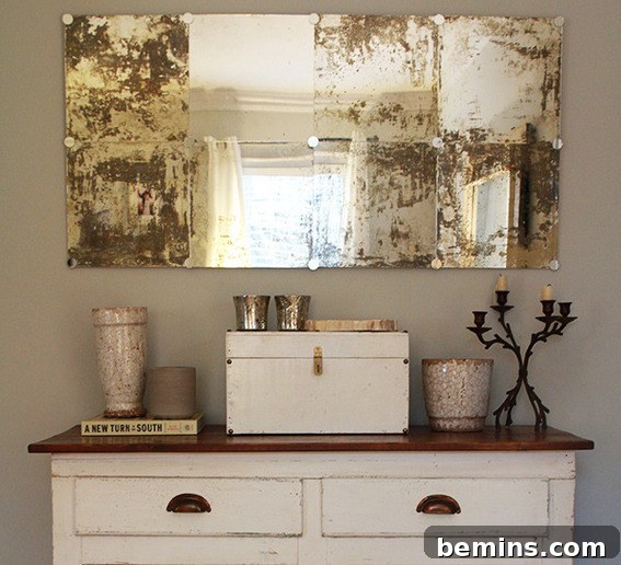Craft Your Reflection: A DIY Antique Mirror Project 2 Completed DIY Antiqued Mirror