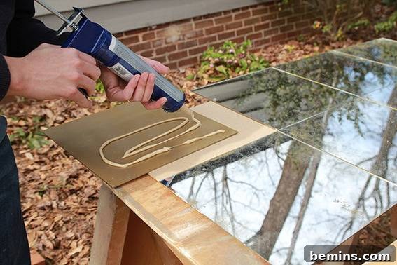 Craft Your Reflection: A DIY Antique Mirror Project 11 Applying Mirror Adhesive to Tiles