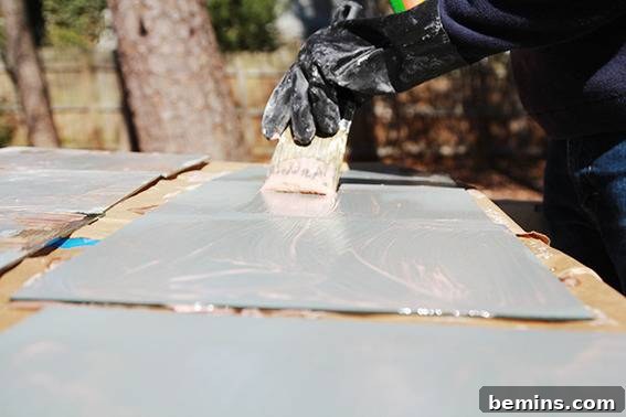 Craft Your Reflection: A DIY Antique Mirror Project 5 Applying Paint Stripper to Mirror Backing
