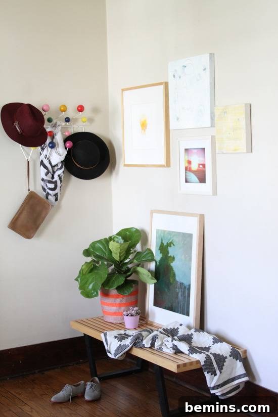 Mixture of picture frames on a white wall