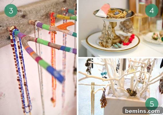Creative jewelry storage ideas.