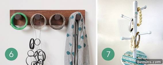 DIY wooden jewelry storage.