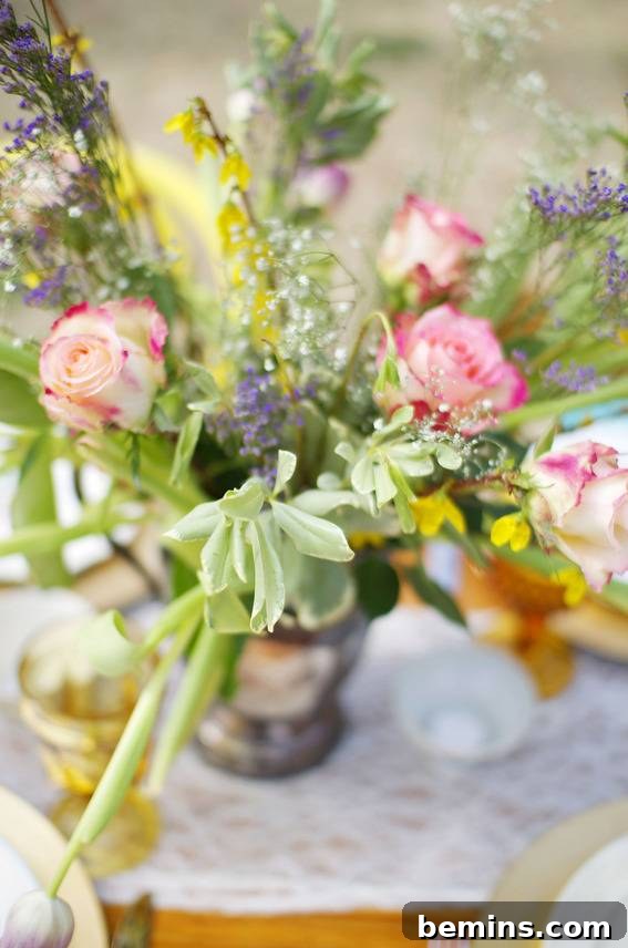 Colorful Spring Flower Bouquet: Adding a touch of nature to your brunch.