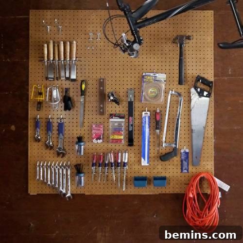 Clever Garage Clean-Up: 10 Straightening Strategies 12 Pegboard storage system in garage