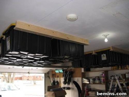 Clever Garage Clean-Up: 10 Straightening Strategies 3 Garage with overhead bin storage
