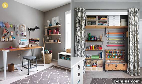 Well-organized workspace or office room.