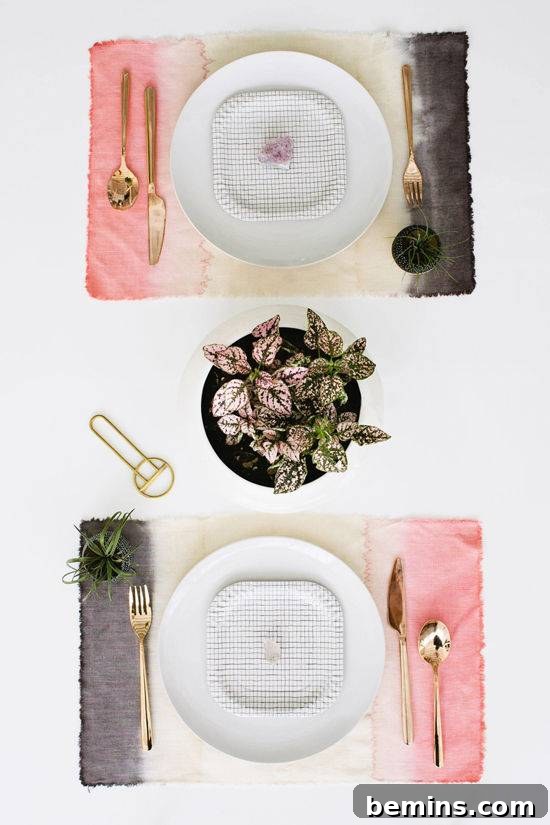Beautiful dining sets neatly arranged on a modern table.