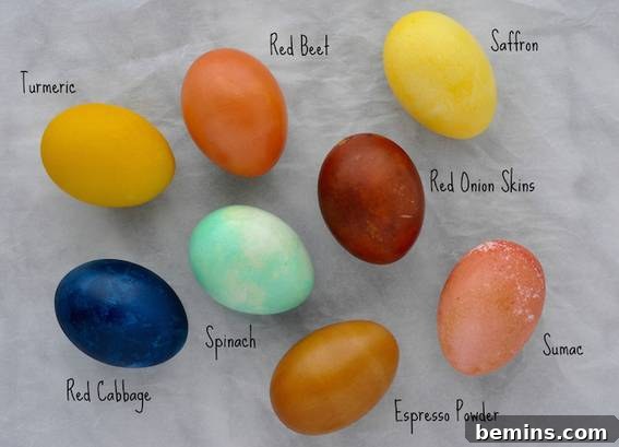Easter eggs in different colors.