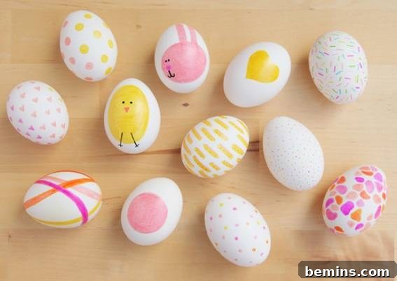 Different colored eggs that are dyed for Easter.