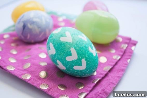 Easter eggs painted in different colors