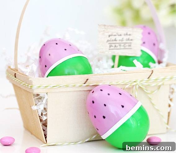 Colorful Easter eggs on the basket.