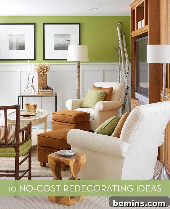 10 no-cost redecorating ideas.
