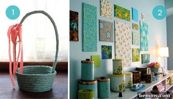 10 No-Sew Fabric Decor Transformations 3 No-sew fabric rope basket