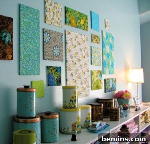 fabric wall art - DIY Wall Art Projects