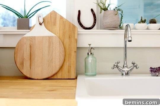 Kichen appliance in organized way with tap and handwash.