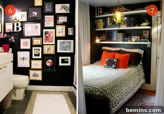 Small spaces painted with dark colors