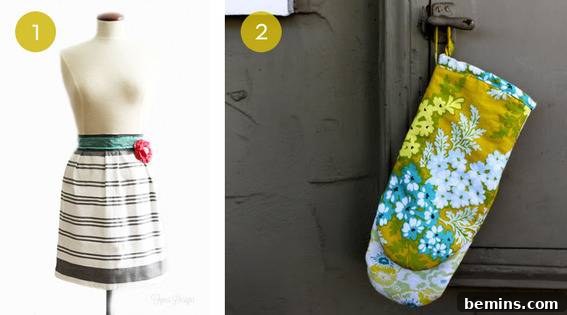 Sewing Magic: 7 DIY Kitchen Upgrades 3 Handmade apron made from a colorful dish towel
